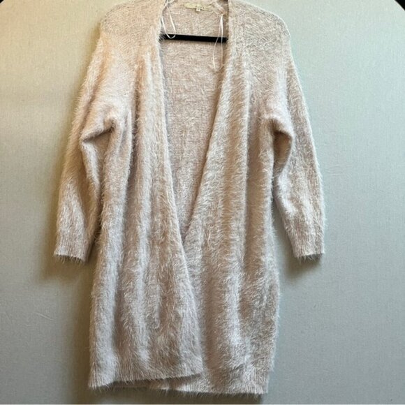 Monk & Lou fuzzy open knit midi oversized cardigan Sz XS - Picture 1 of 10